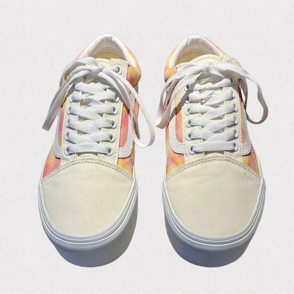 Vans Old Skool Stackform Pastel Picnic Platform Sneakers NIB Size 8.5 Pink Plaid - Picture 3 of 10
